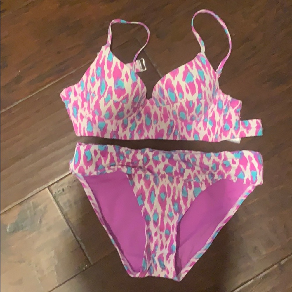 Betsey Johnson bikini size Small pink leopard